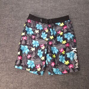 Hurley Board Short Boys Size 14 Tropical Floral Print Swim Trunks Poolside Beach